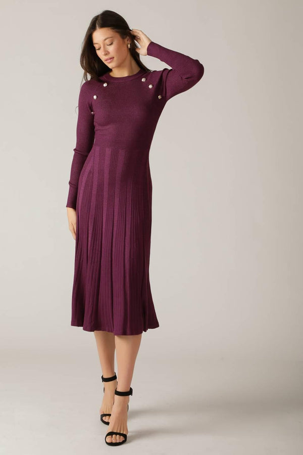 HIGH STANDARDS SWEATER MIDI DRESS.