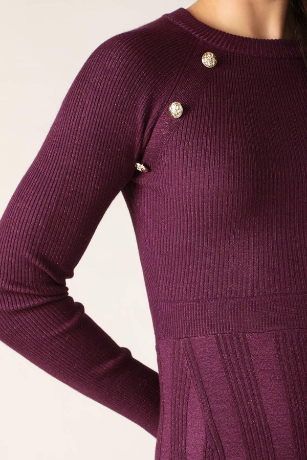 HIGH STANDARDS SWEATER MIDI DRESS.