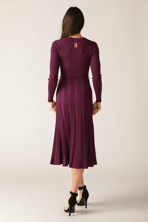 HIGH STANDARDS SWEATER MIDI DRESS.