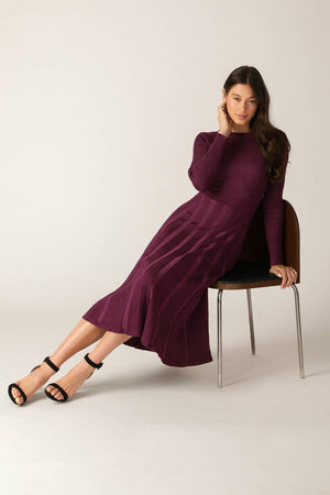 HIGH STANDARDS SWEATER MIDI DRESS.