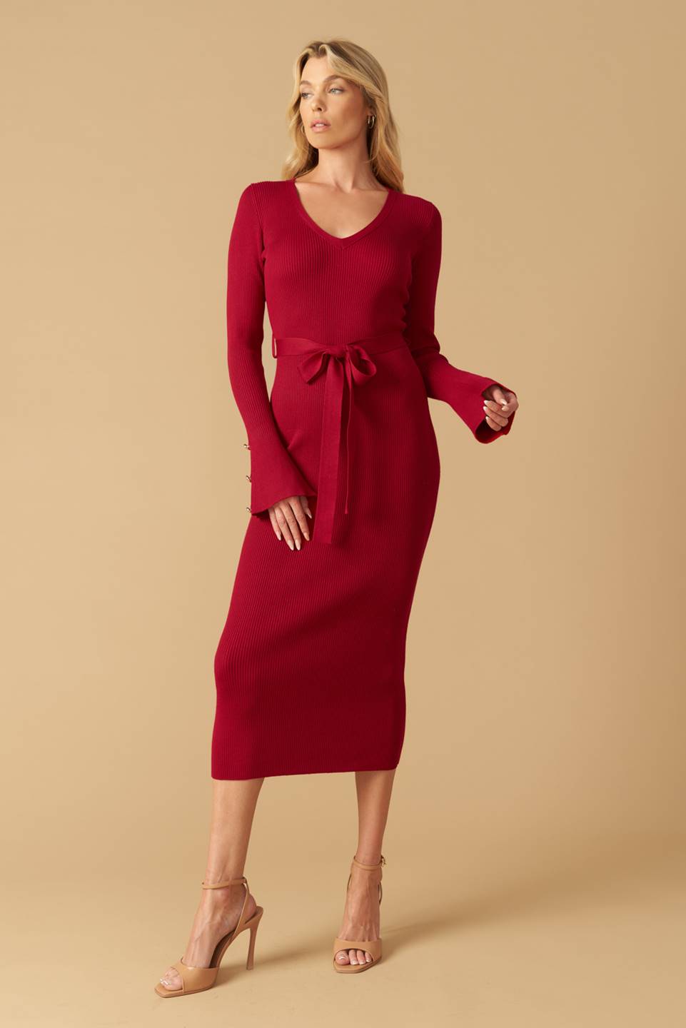 GLEAMING GLAM SWEATER MIDI DRESS