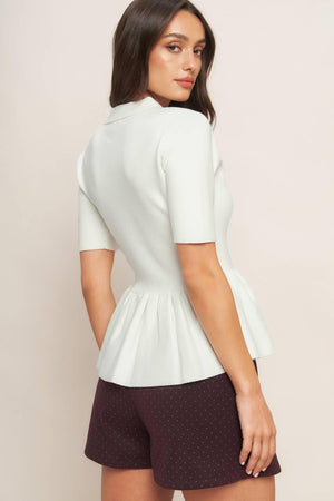 SWEET SERENADE CREAM WOVEN TOP.