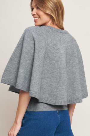 MISTY SHAWL CAPELET SWEATER - Flying Tomato - SWEATERS - Flying Tomato