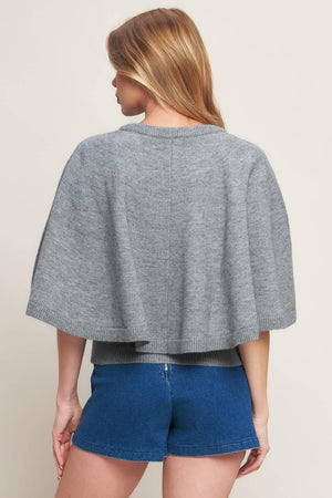 MISTY SHAWL CAPELET SWEATER - Flying Tomato - SWEATERS - Flying Tomato