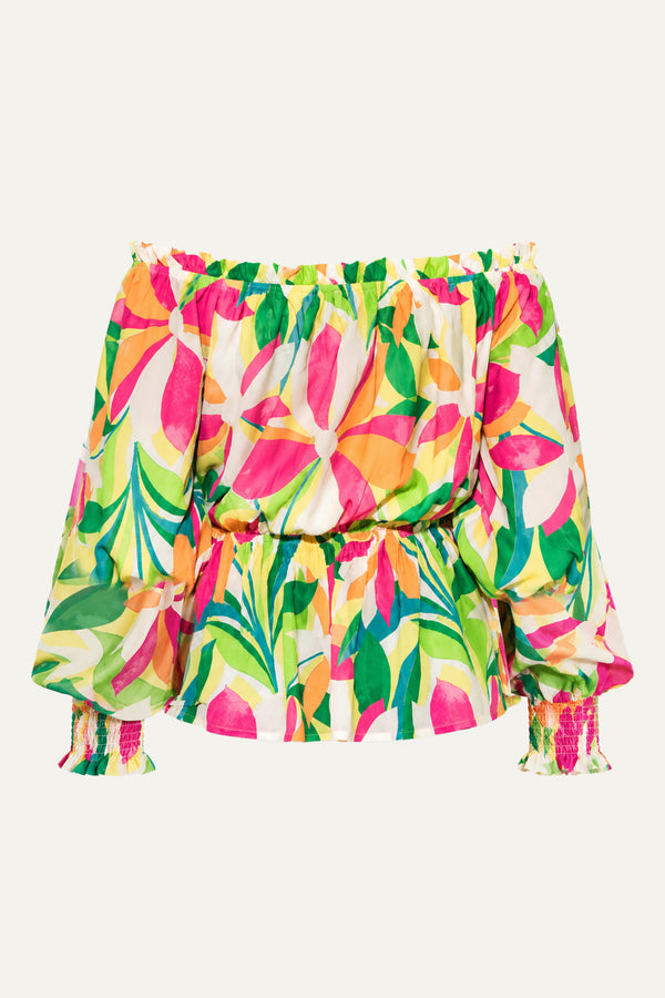 SEARCHING FOR CLARITY FLORAL WOVEN TOP
