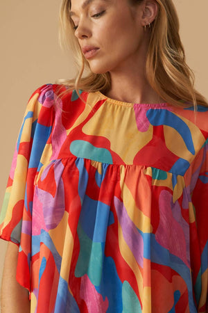 SHINING GARDEN WOVEN TOP.