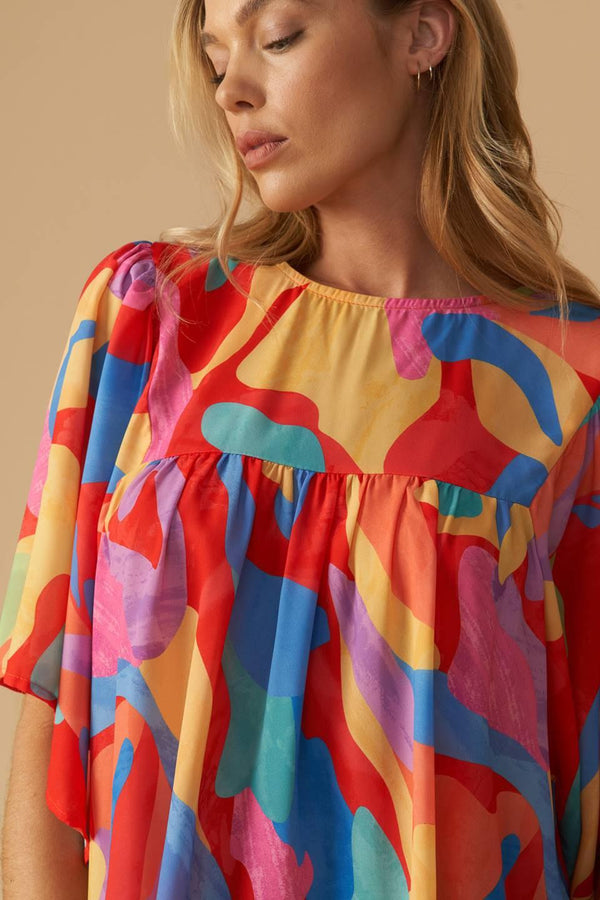 SHINING GARDEN WOVEN TOP.