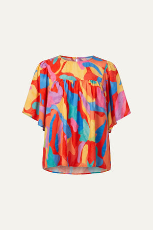 SHINING GARDEN WOVEN TOP