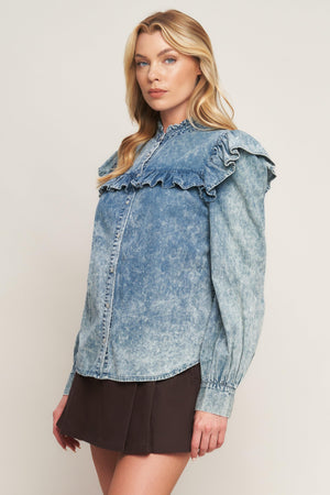 WESTERN CHIC DENIM TOP.