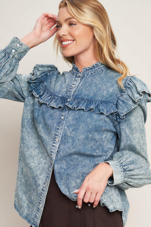 WESTERN CHIC DENIM TOP.