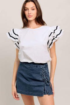 NICE AS CAN BE WOVEN TOP - Flying Tomato - TOPS - Flying Tomato