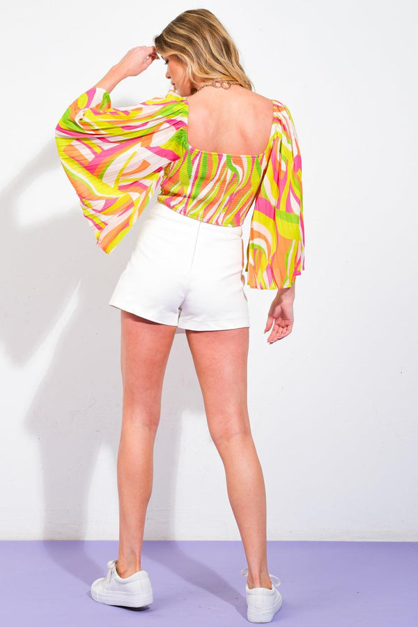 SO TRUE FUCHSIA WOVEN TOP.