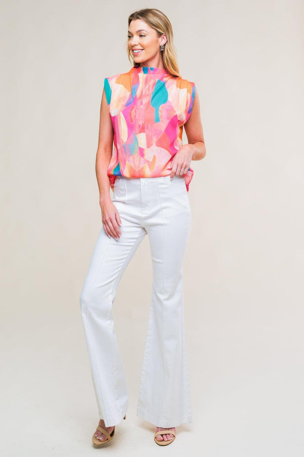 NATURE'S CHARM WOVEN TOP.