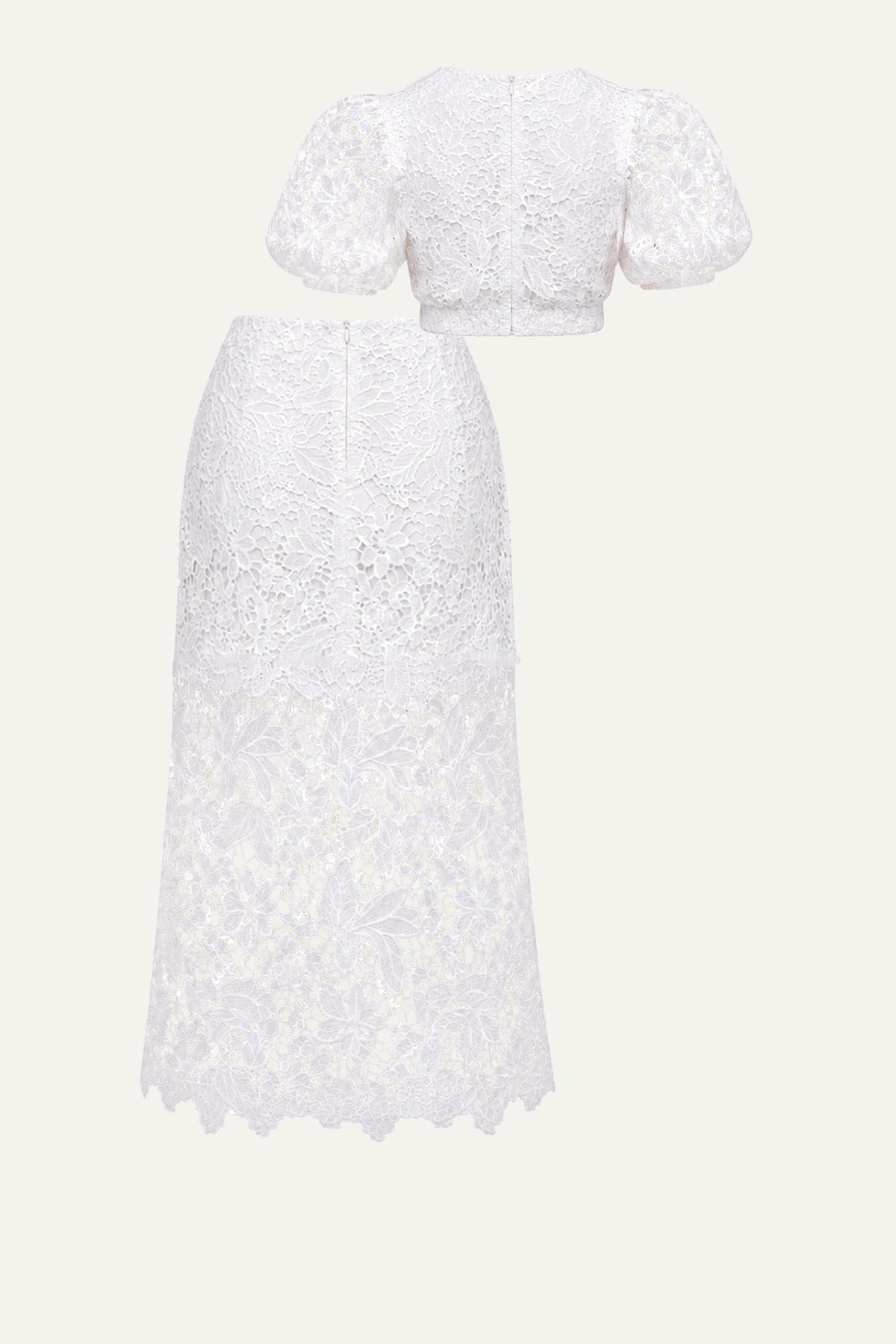 UNFORGETTABLE ICON WOVEN LACE TOP AND SKIRT SET