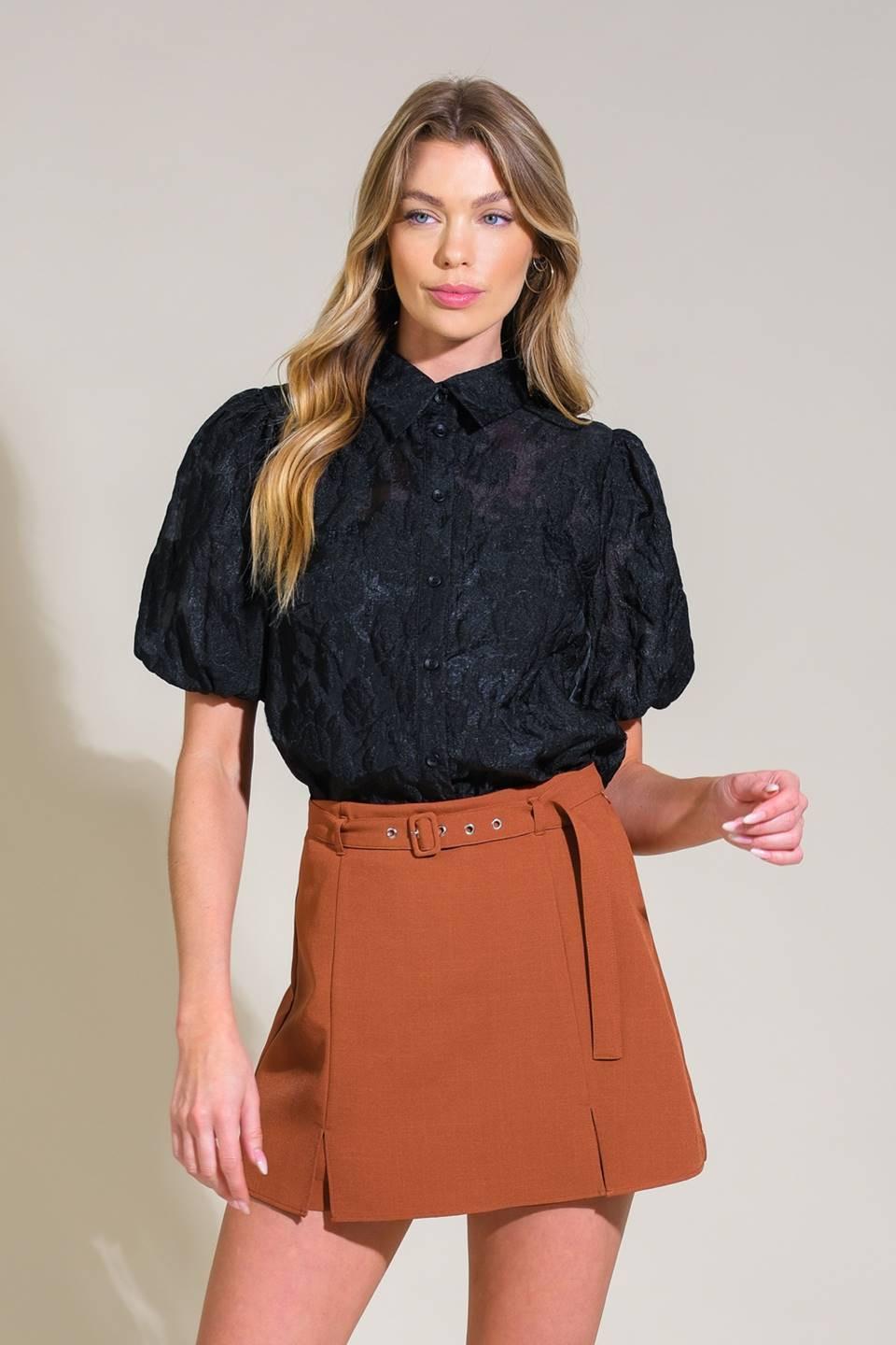 HEADING TO PARADISE WOVEN TOP.