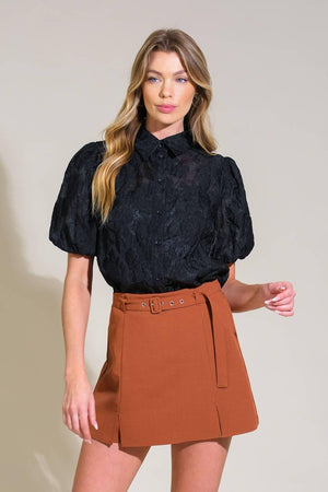 HEADING TO PARADISE WOVEN TOP.