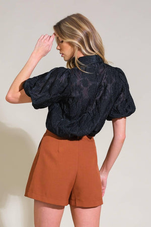 HEADING TO PARADISE WOVEN TOP.