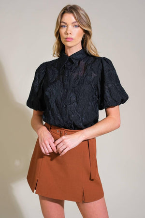 HEADING TO PARADISE WOVEN TOP.