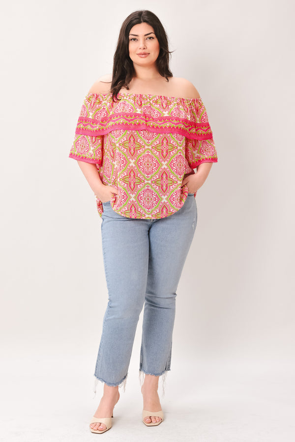 SPREAD CHEER WOVEN TOP.
