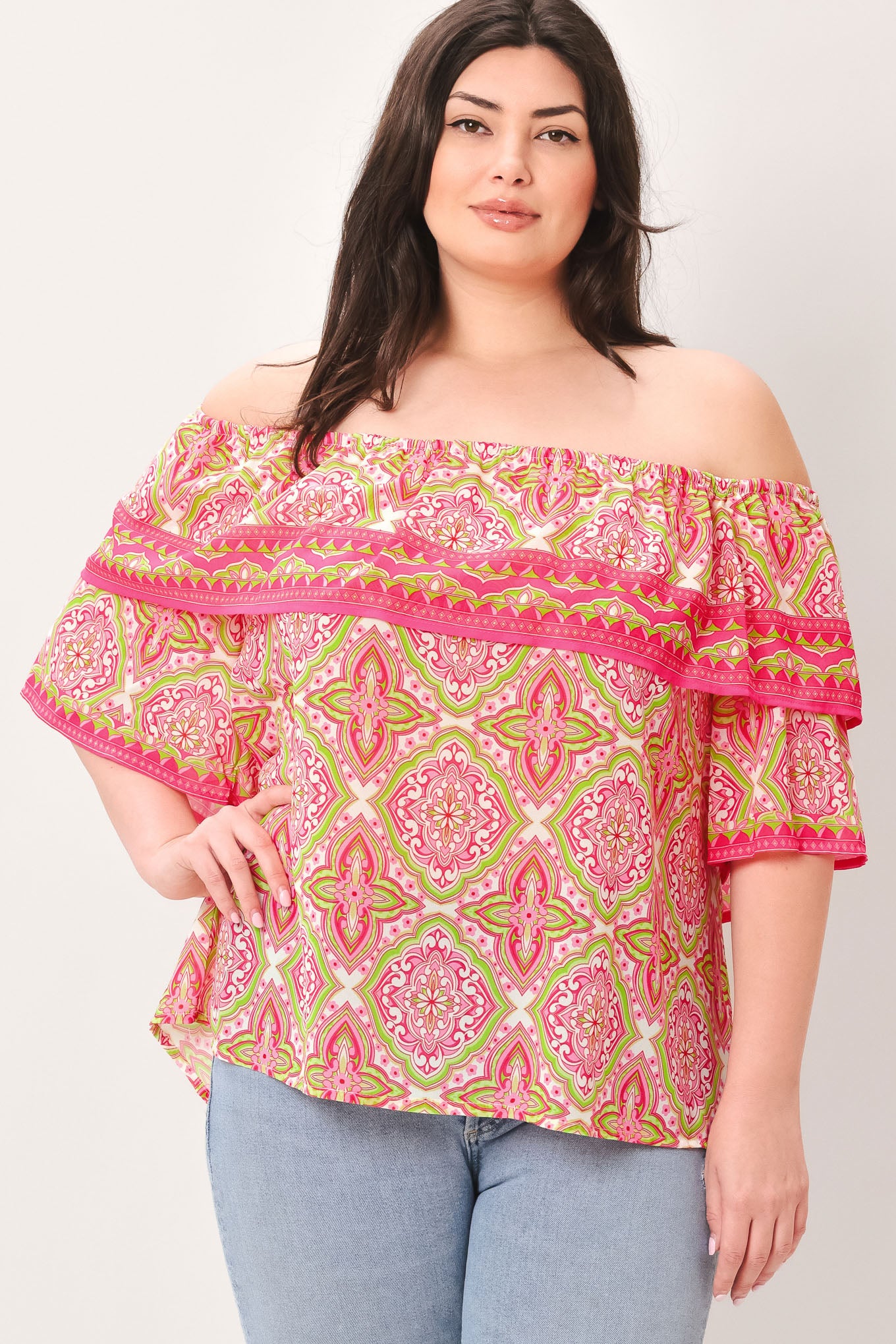 SPREAD CHEER WOVEN TOP.