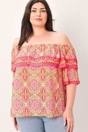 SPREAD CHEER WOVEN TOP.