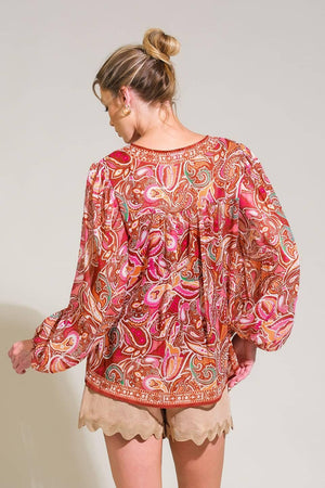 TIME AFTER TIME WOVEN TOP.