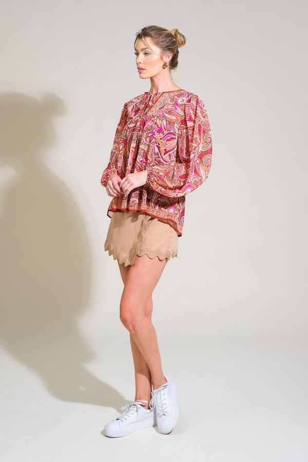 TIME AFTER TIME WOVEN TOP.