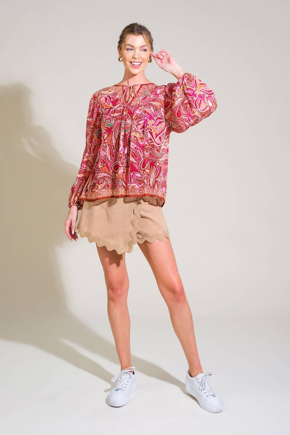 TIME AFTER TIME WOVEN TOP.