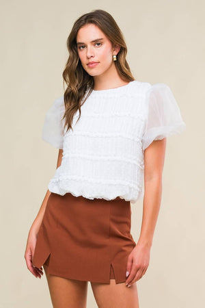 DESTINED TO IMPRESS WOVEN TOP.