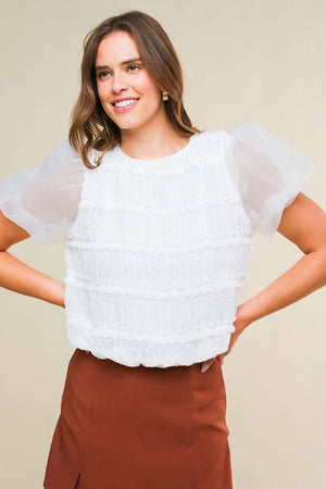DESTINED TO IMPRESS WOVEN TOP.