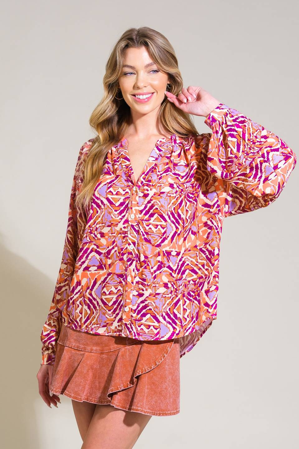 URBAN ELEGANCE WOVEN TOP