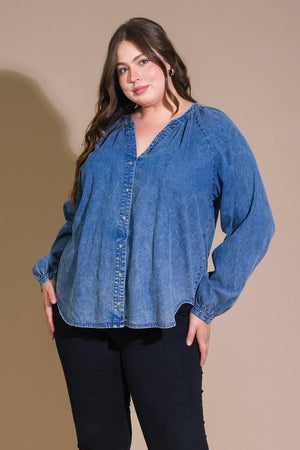 MUSING ABOUT YOU DENIM TOP.