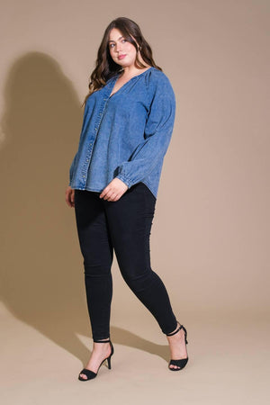 MUSING ABOUT YOU DENIM TOP.