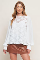 WEEKEND WANDERER WOVEN TOP.