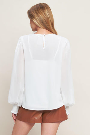 WEEKEND WANDERER WOVEN TOP.