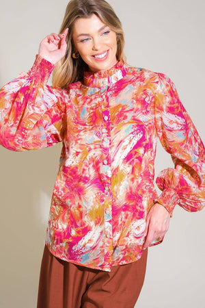 SEASONAL MOVES WOVEN TOP.