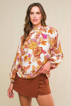ROMANTICALLY ENTANGLED WOVEN TOP.