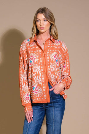 YOU NEVER CAN TELL WOVEN TOP.