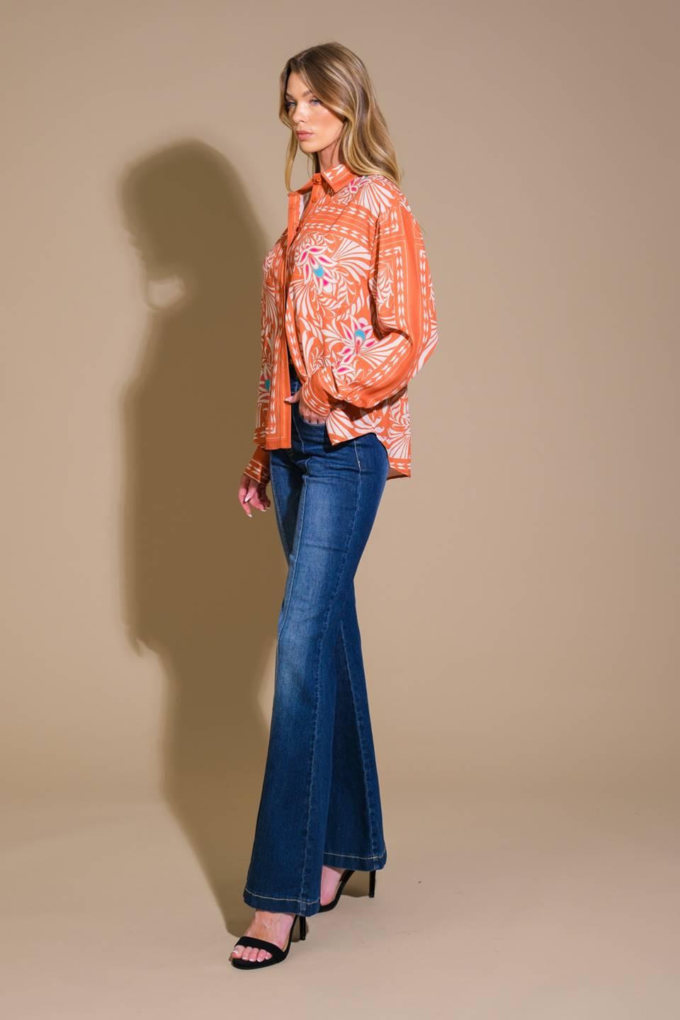 YOU NEVER CAN TELL WOVEN TOP.