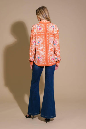YOU NEVER CAN TELL WOVEN TOP.