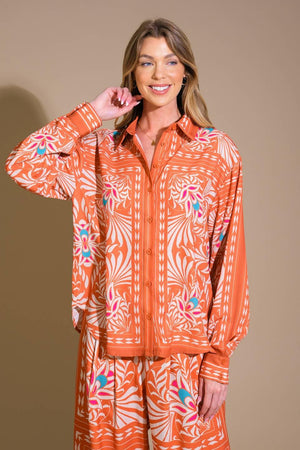 YOU NEVER CAN TELL WOVEN TOP.