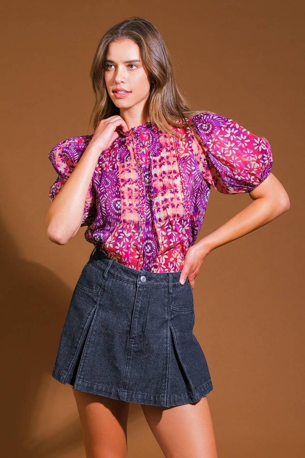 SPECIAL MOMENT WOVEN TOP.