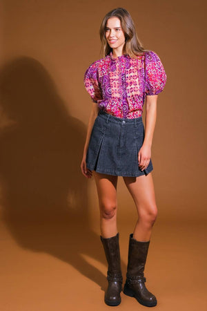 SPECIAL MOMENT WOVEN TOP.