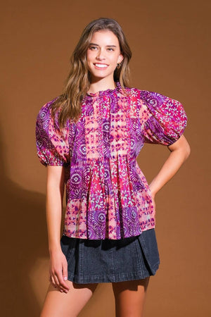SPECIAL MOMENT WOVEN TOP.