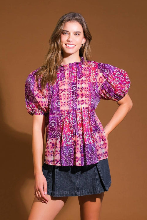 SPECIAL MOMENT WOVEN TOP.