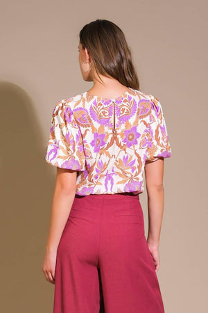 ROMANTIC WHIMS WOVEN TOP.