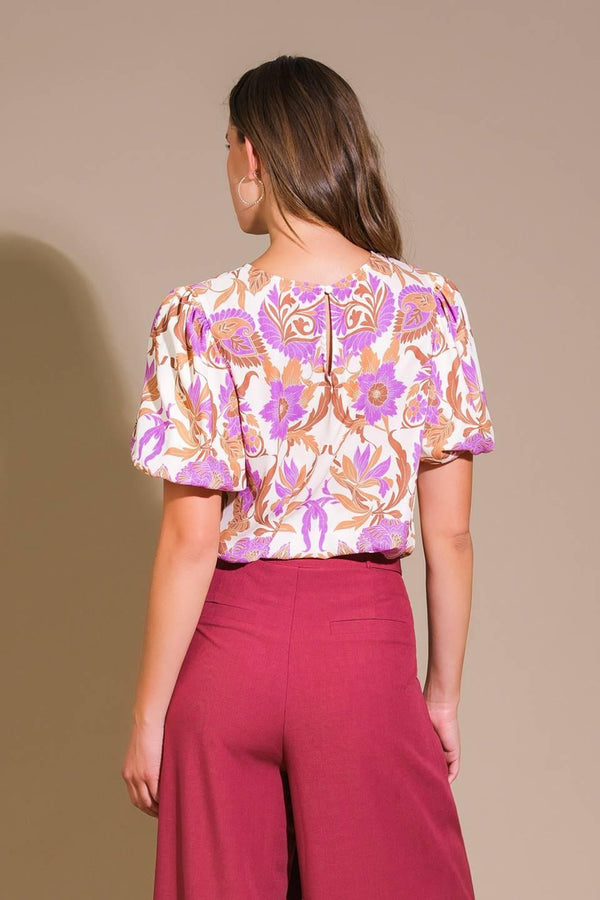 ROMANTIC WHIMS WOVEN TOP.