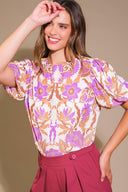 ROMANTIC WHIMS WOVEN TOP.