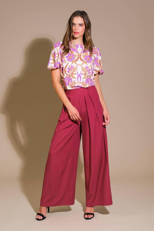 ROMANTIC WHIMS WOVEN TOP.