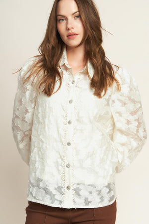 LUMINOUS GLOW WOVEN TOP.